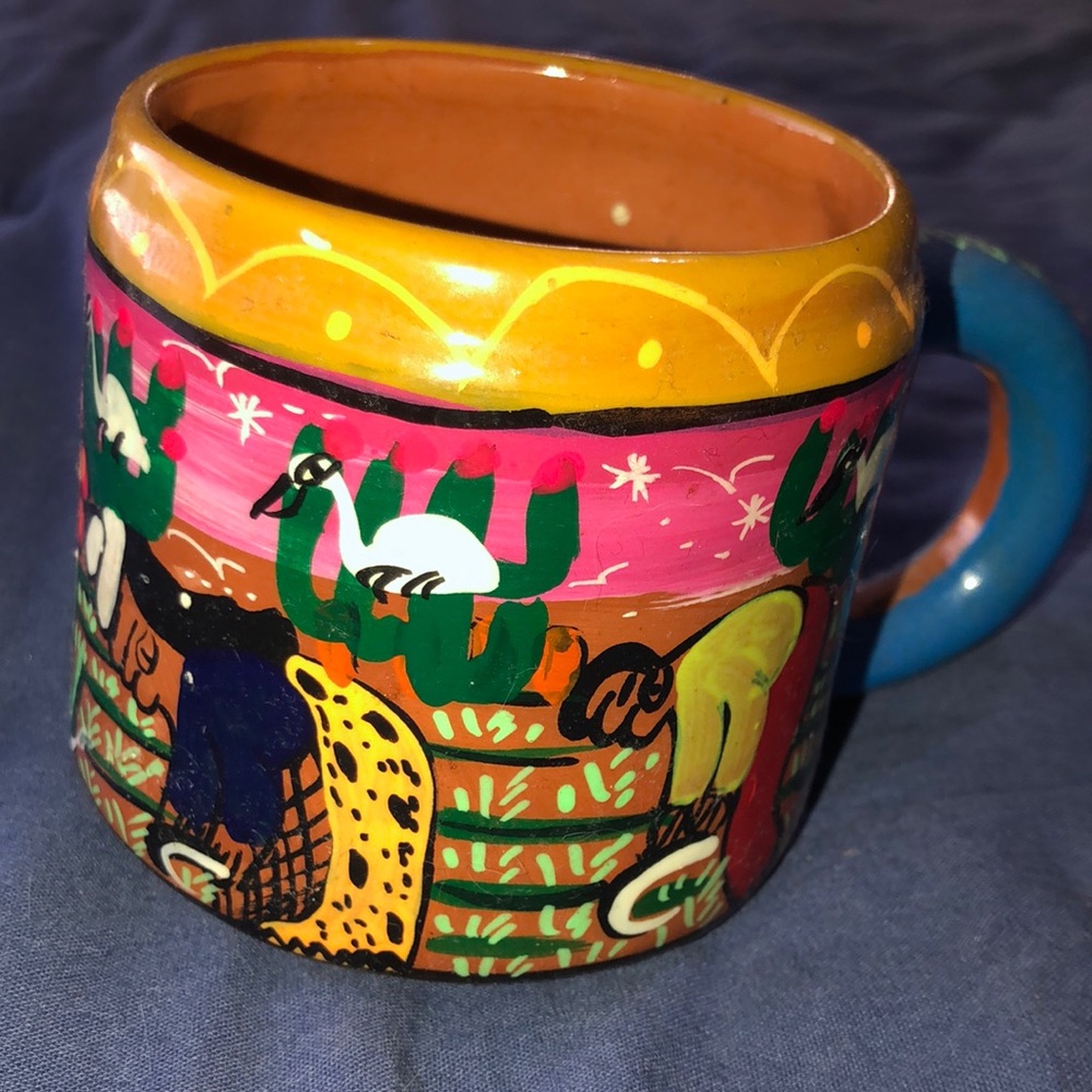 Handmade clay mug from Mexico